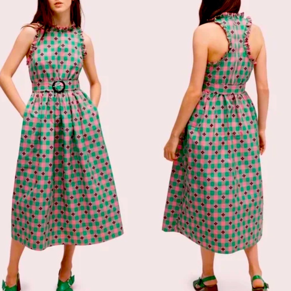 Kate Spade Pink Green Dress